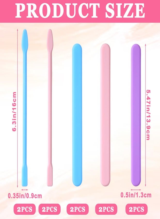 Exircy 10 Pcs Reusable Wax Sticks, Multicolor Silicone Stir Sticks No-Stick Waxing Stick Lightweight Resin Stir Stick Set Hair Removal Waxing Spatulas for Face Body Care DIY Handmade Making Cake Supplies - Image 2